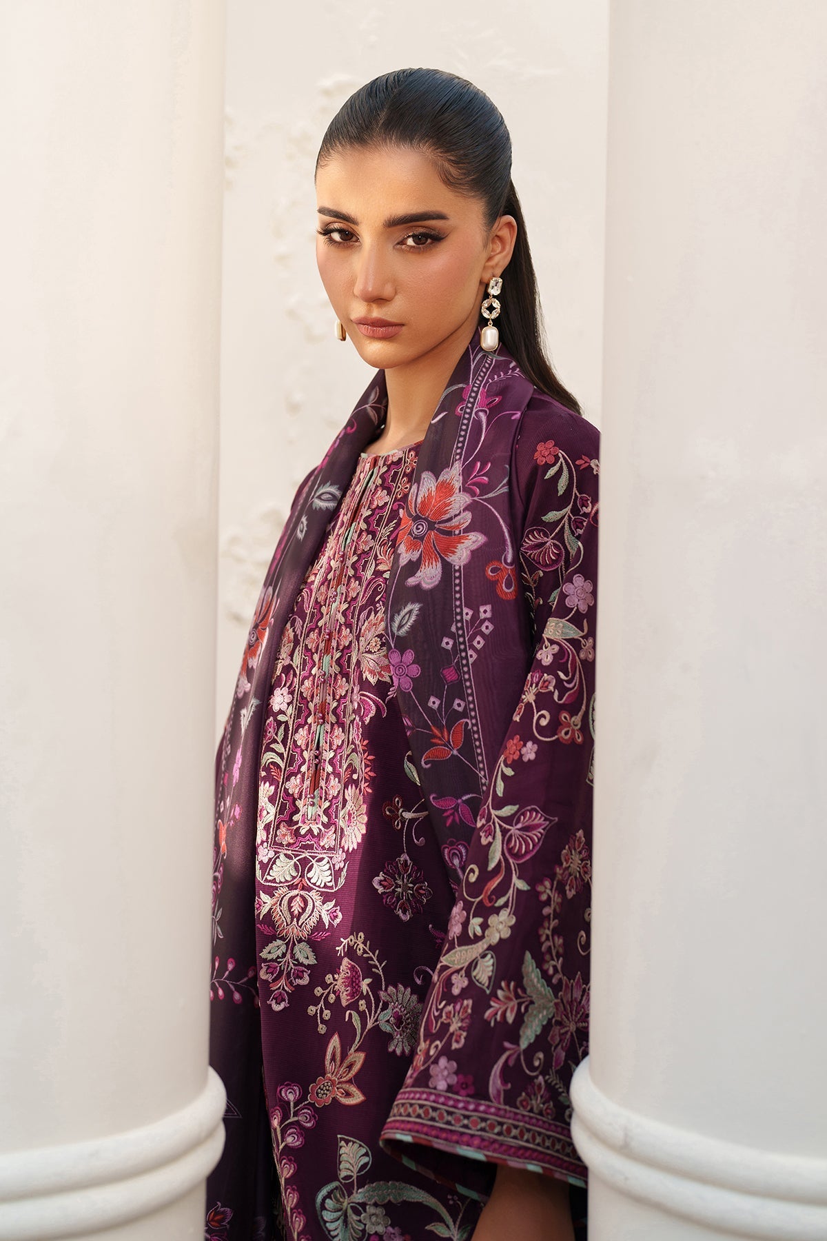 EMBROIDERED RAW SILK UF-4382