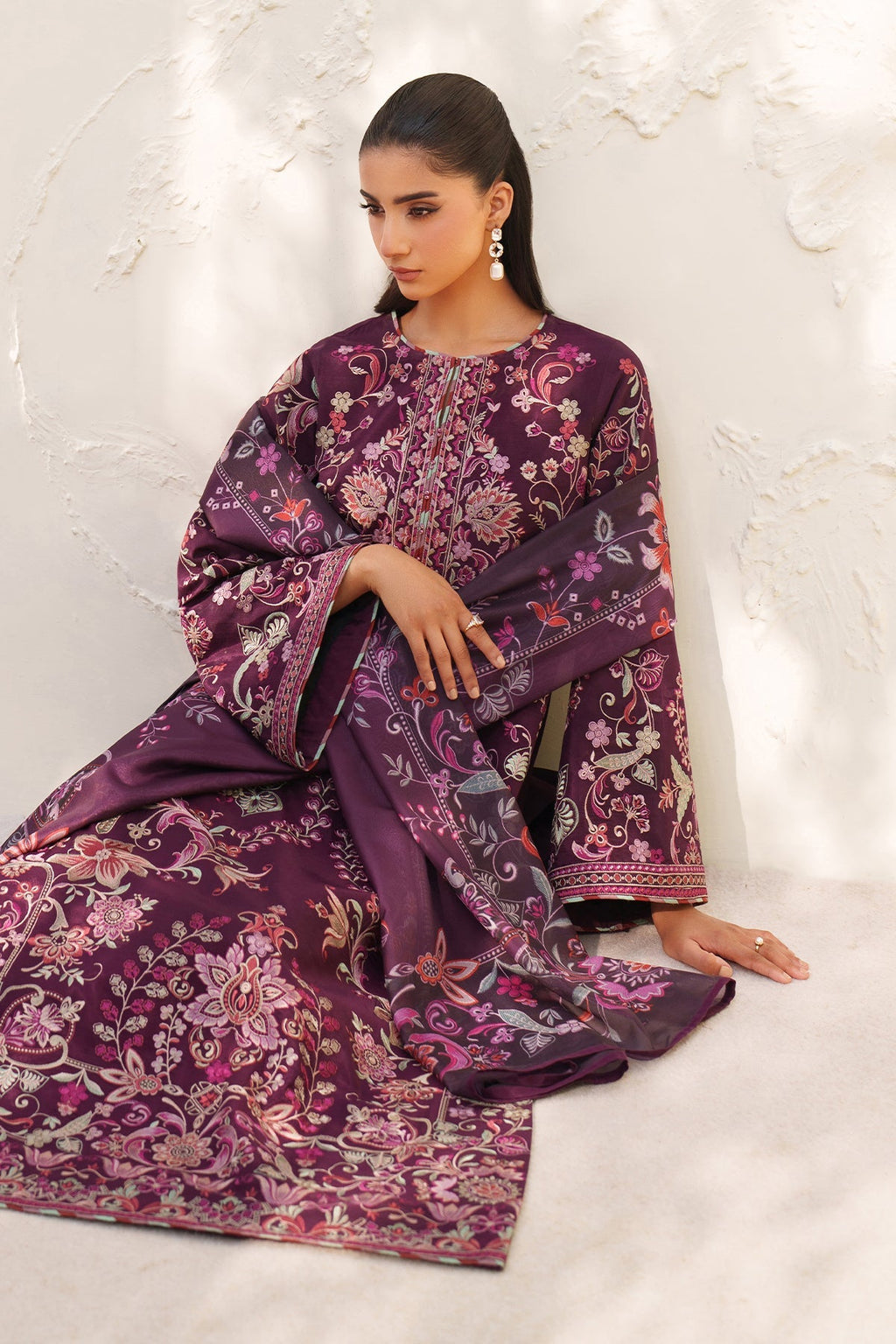EMBROIDERED RAW SILK UF-4382