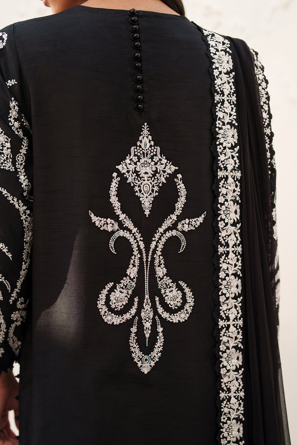 EMBROIDERED RAW SILK UF-4381