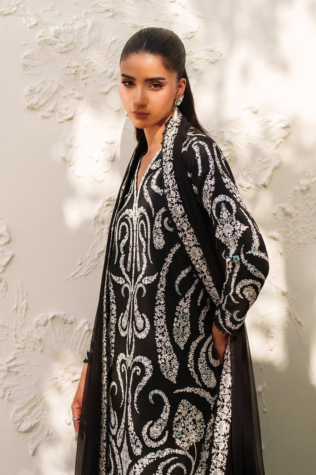 EMBROIDERED RAW SILK UF-4381