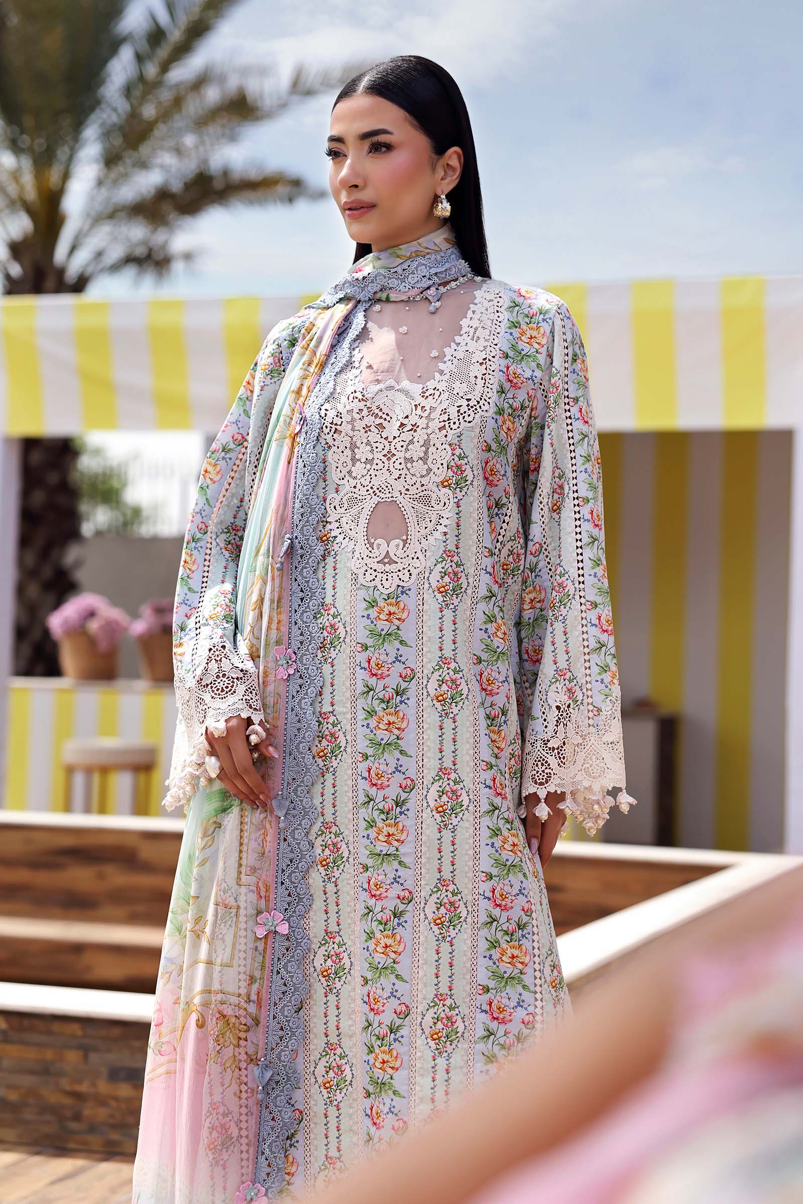 3 Piece Unstitched Embroidered Lawn Suit
