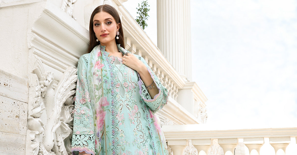 3 Piece Unstitched Embroidered Lawn Suit