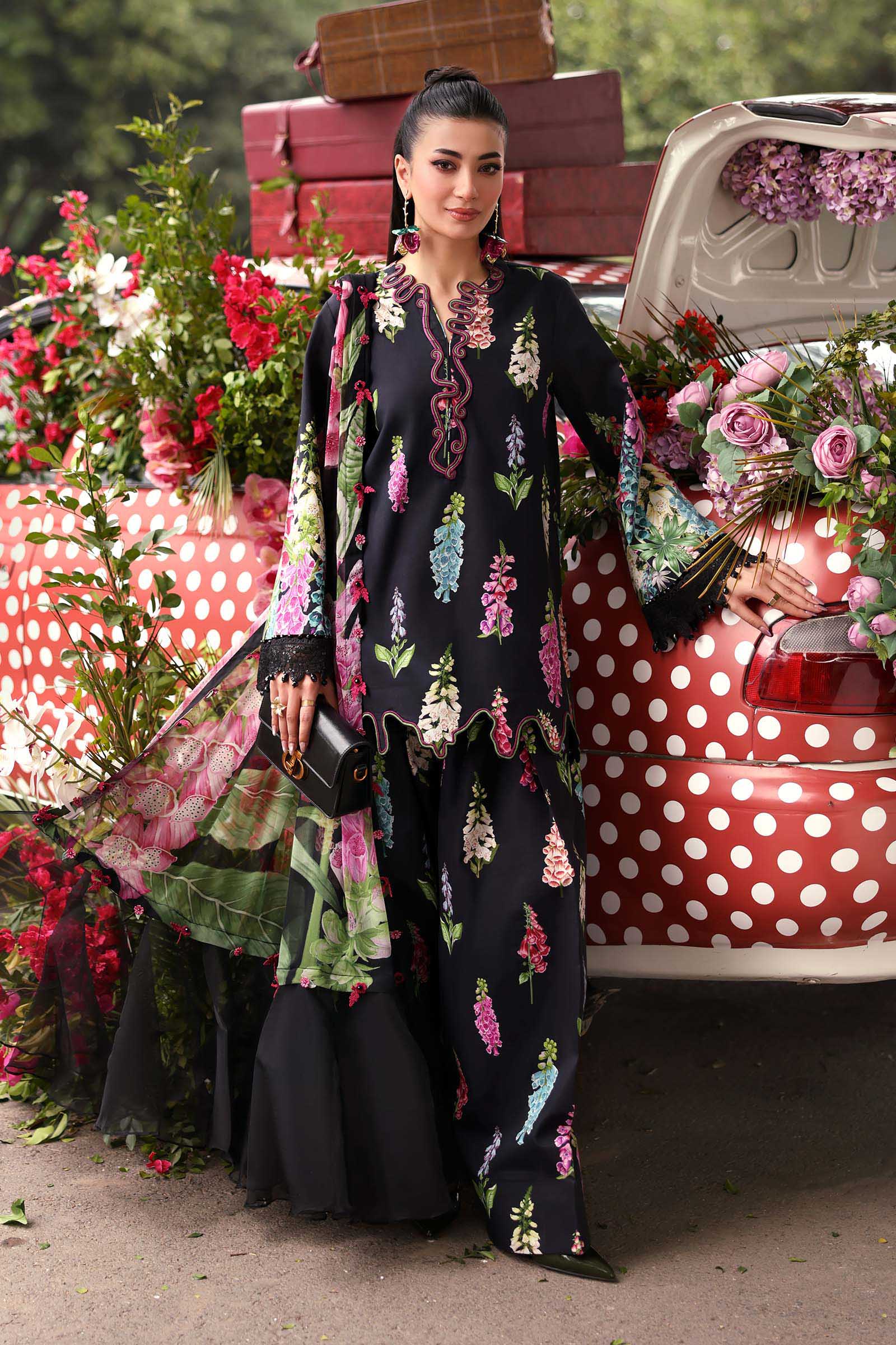 3 Piece Unstitched Embroidered Lawn Suit