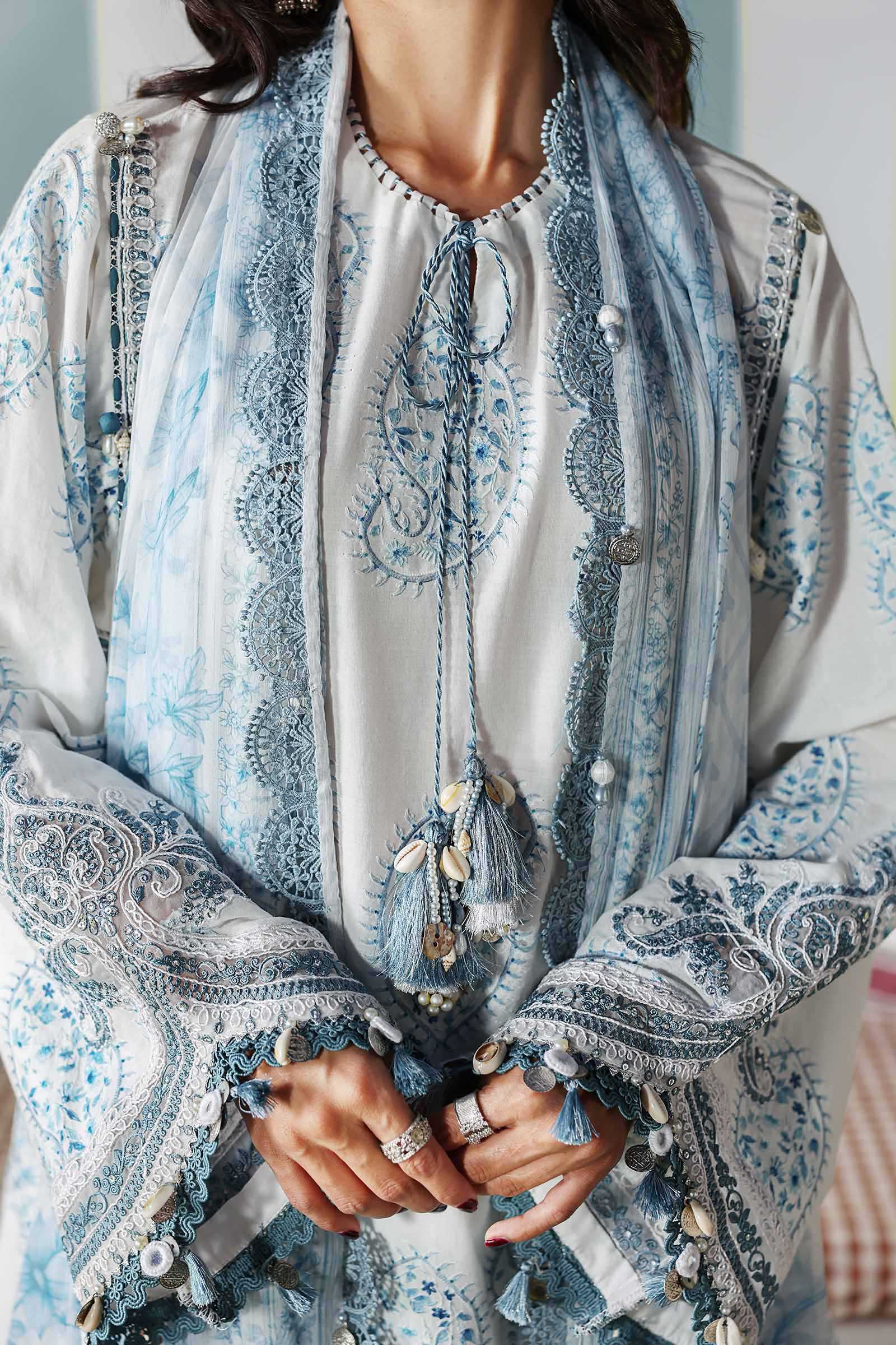 3 Piece Unstitched Embroidered Lawn Suit
