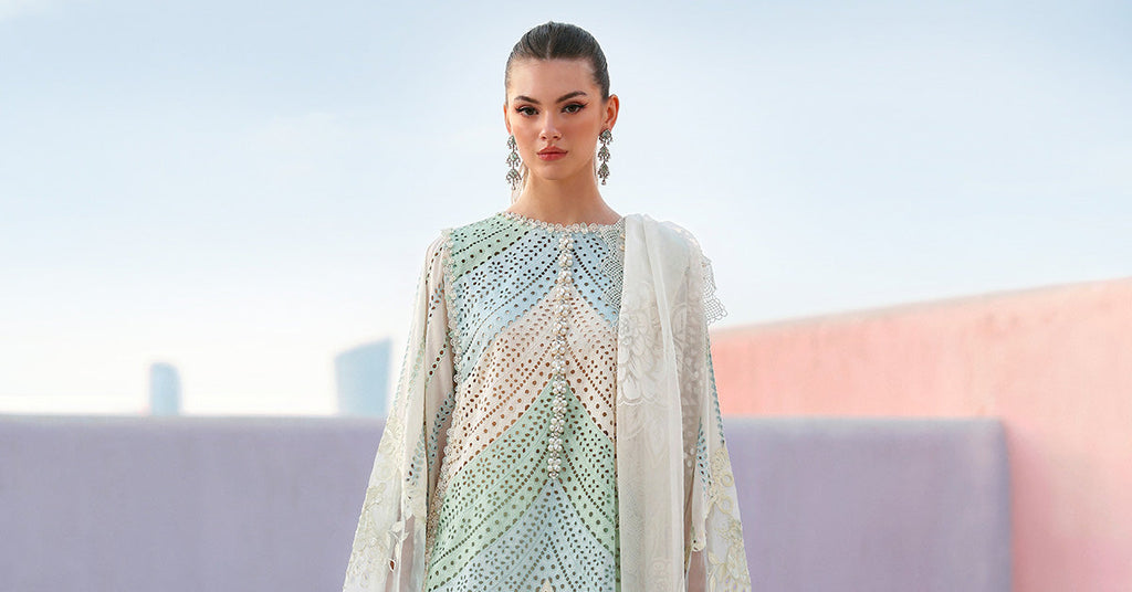 3 Piece Unstitched Embroidered Lawn Suit