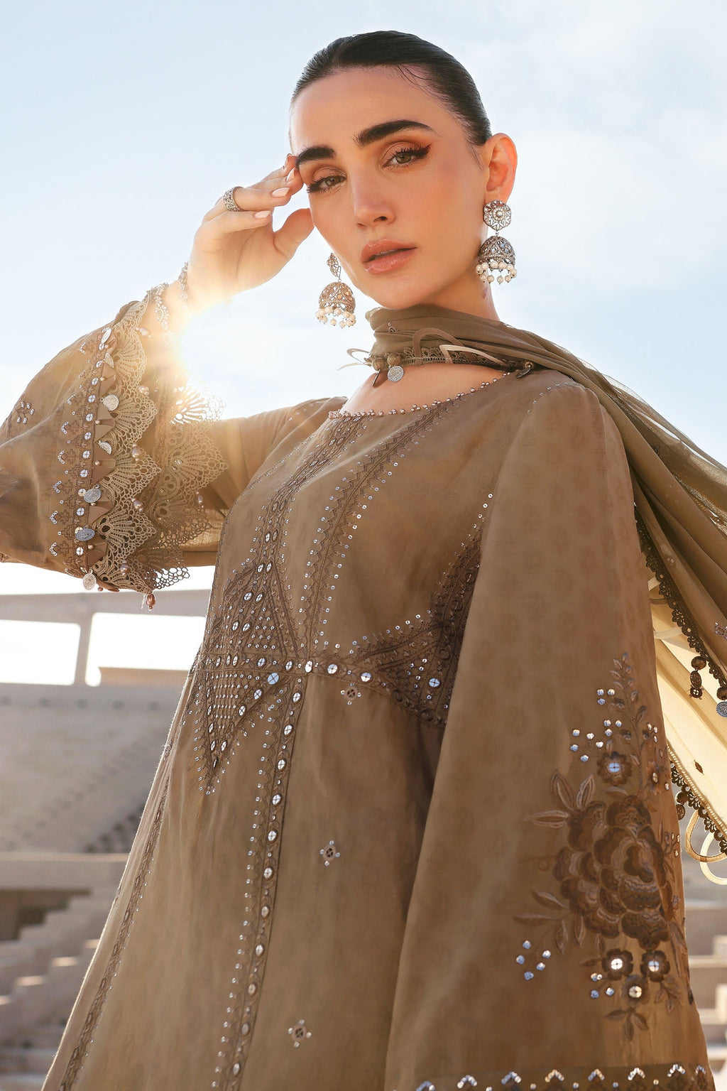 3 Piece Unstitched Embroidered Jacquard Lawn Suit