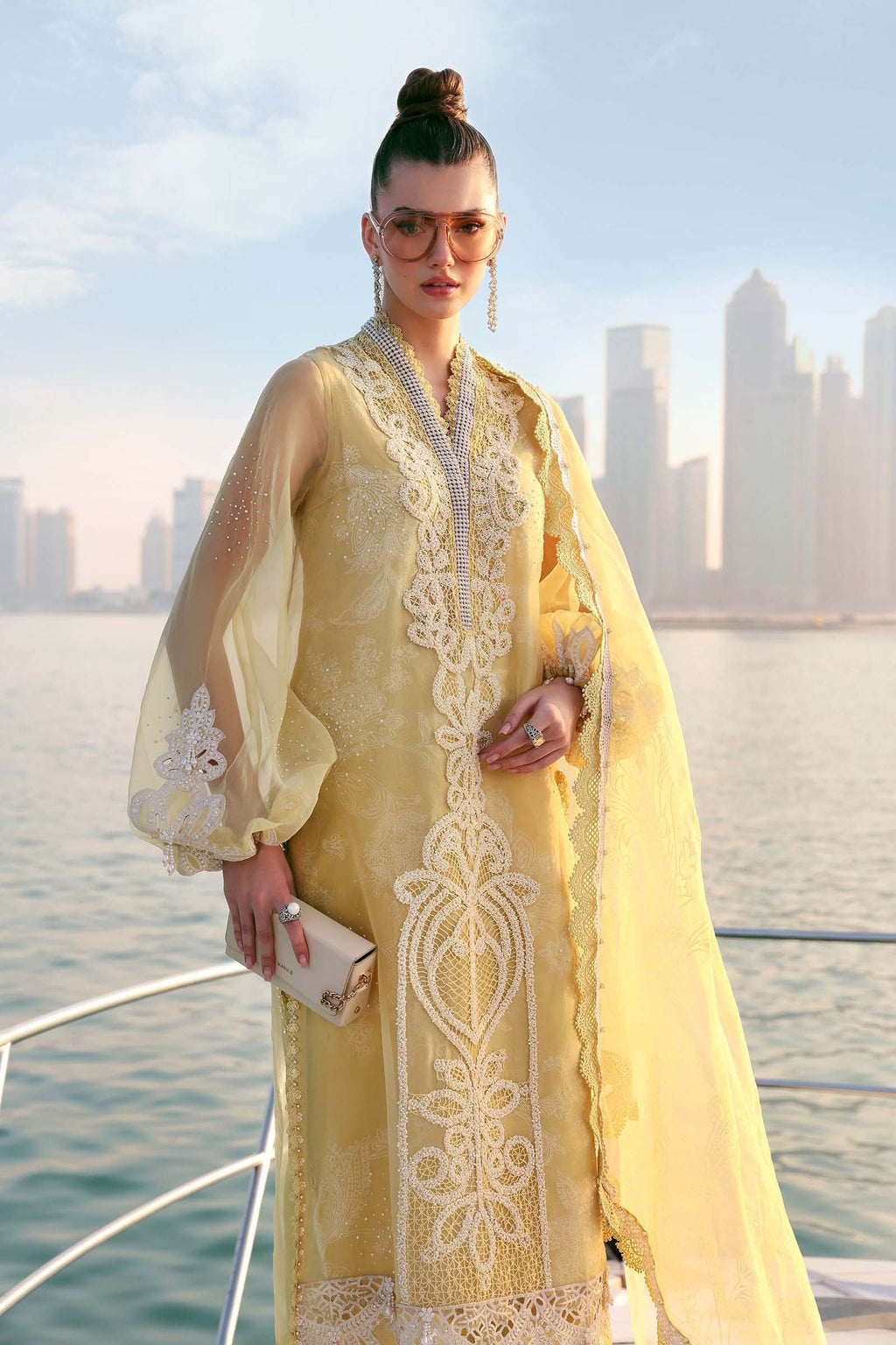 3 Piece Unstitched Embroidered Organza Suit