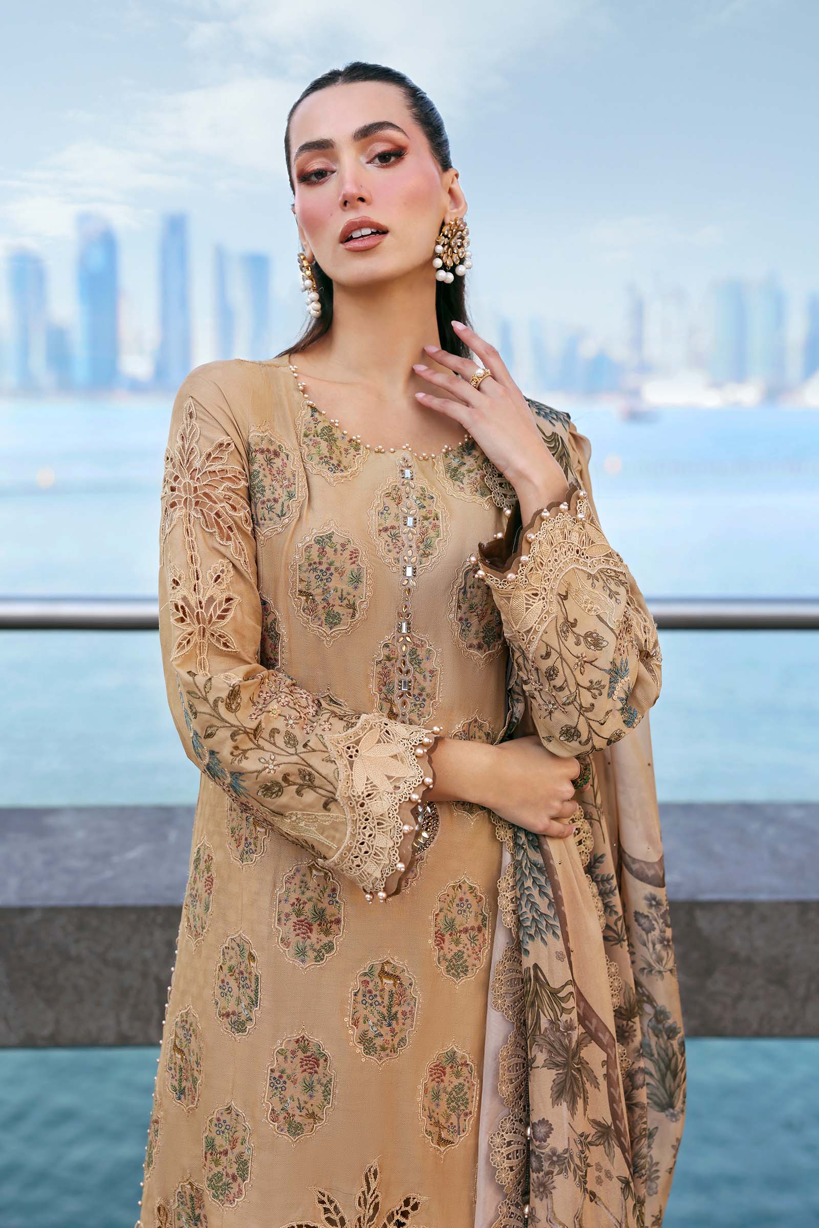 3 Piece Unstitched Embroidered Jacquard Lawn Suit